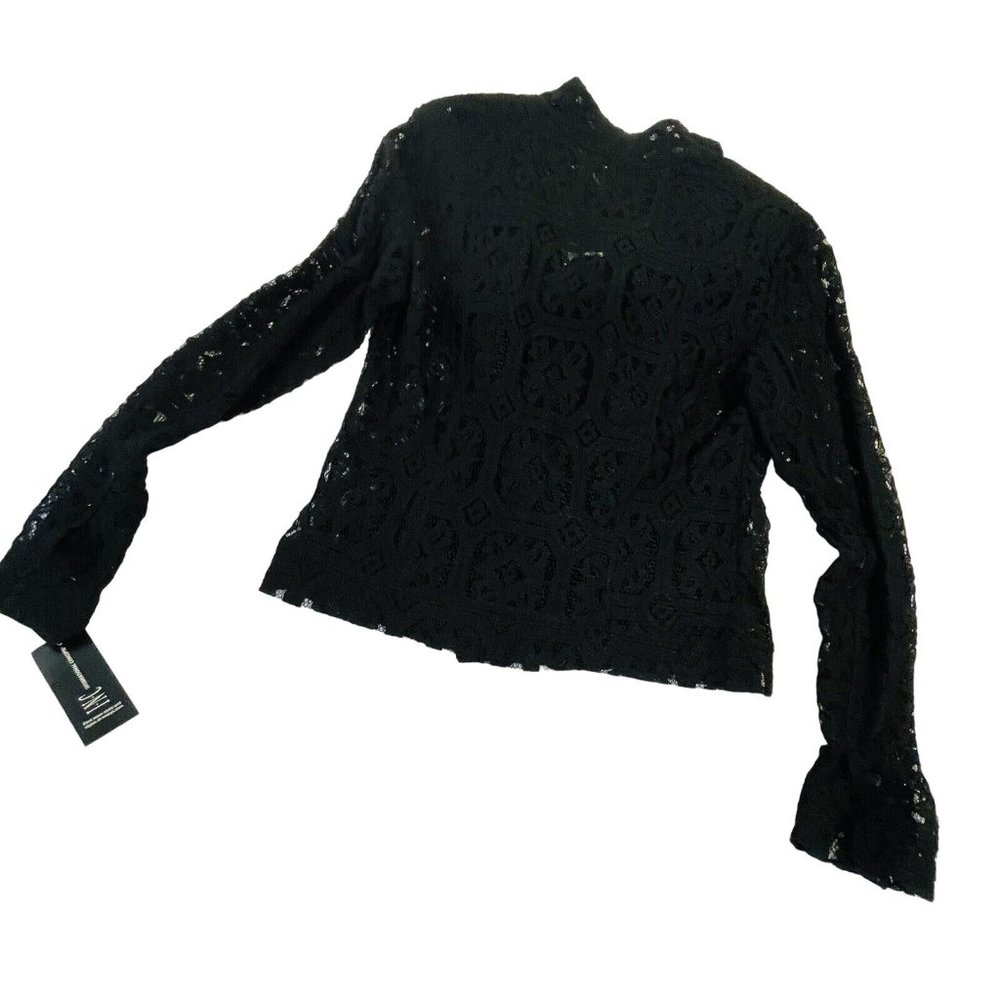 INC International Concepts Women's Deep Black Lace  Jacket  Size X Small Zipper - Picture 14 of 14
